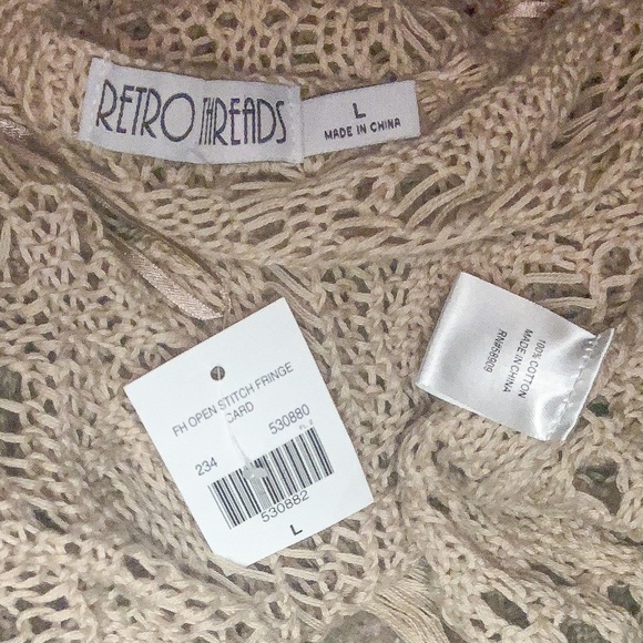 Retro Threads Wide Knit Open Cardigan Sweater - Picture 8 of 9